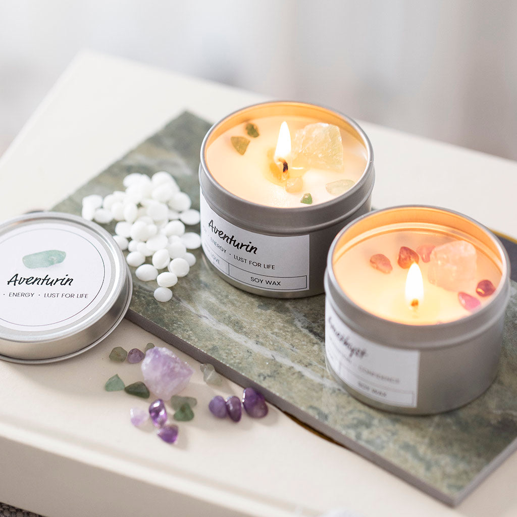 Mini DIY Kit – Soy Candle with Crystals